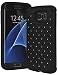 Bastex Slim Dual Layer Hybrid Rubber Silicone with Bling Rhinestone Case for Samsung Galaxy S7 Edge, Black