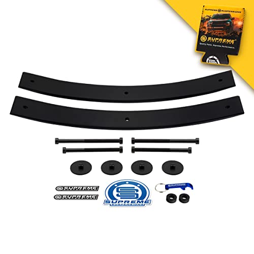 Supreme Suspensions - 1.5 -2 Rear Add-A-Leaf Lift Kit for 1994-2008 Dodge Ram 1500 Heavy-Duty 21.5 Short Add a Leafs with Vibration Poly Isolator Pads - Can Cooler Included with Purchase
