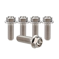 Rison Titanium Bolts Titanium Flanged Hex Head Bolt M10x1.25x40mm