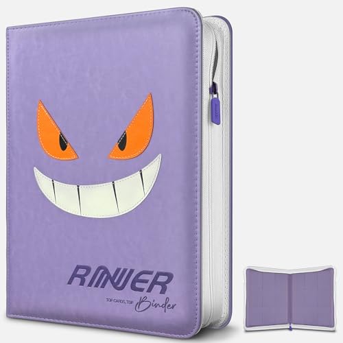 Ravaver Card Binder 9 Pocket 360 Trading Cards Label Slot Purple