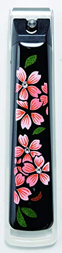 山家漆器店 蒔絵漆芸爪切り 桐箱入り (スワロフスキー桜)