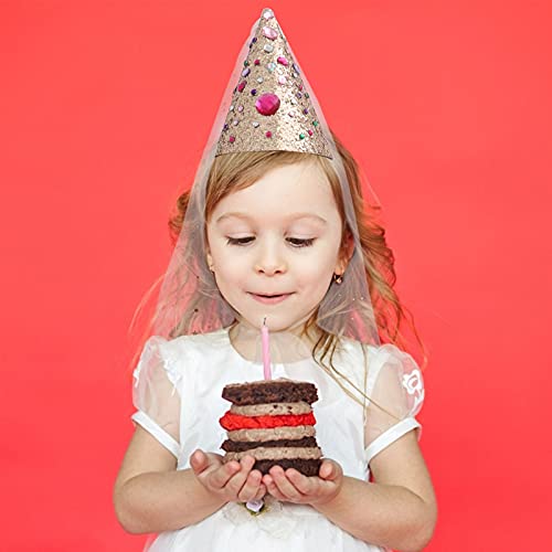 1 Unidade Chapéu De Aniversário Chapéu De Cone De Chá De Bebê Chapéus De Aniversário De Lantejoulas