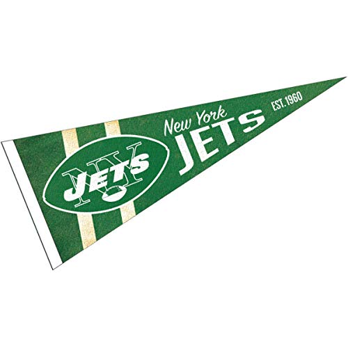 WinCraft New York Jets Throwback Vintage Retro Pennant Flag WinCraft New York Jets Throwback Vintage Retro Pennant Flag