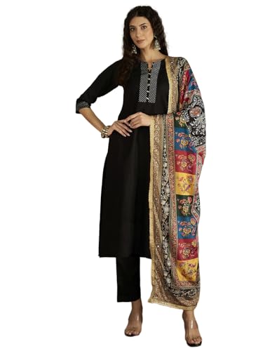 Kurta Varanga en coton mélangé noir taille S ensemble tunique chic