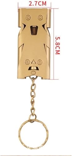 Miniatura 4 de gofidin Silbato de doble tubo colgante llavero alto decibelio supervivencia al aire libre silbato de emergencia camping senderismo herramienta