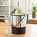 Oggi Insulated Ice Bucket, 4 Quart / 3.8 L, Stainless Steel, Black.