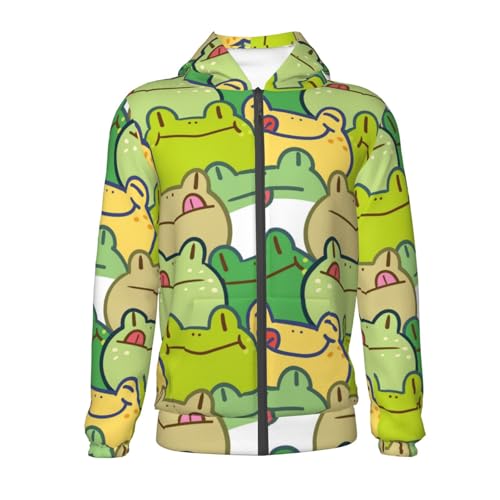 Cartoon Frog Kids Pullover Hoodies Boys Zip Up Sweatshirts Girls Athletic Clothes with Pocket2