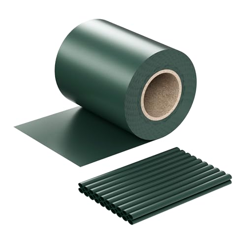 WilTec Cinta protección Vallas, Verde 35mx19cm, PVC 650g/m², con 20 Clips Lámina privacidad