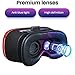 VR Headset Compatible with iPhone & Android - Universal Virtual Reality Goggles for Kids & Adults - Virtual Reality Headset for Kids - Your Best Mobile Games 360 Movies w/New 3D VR for iPhone (Red)