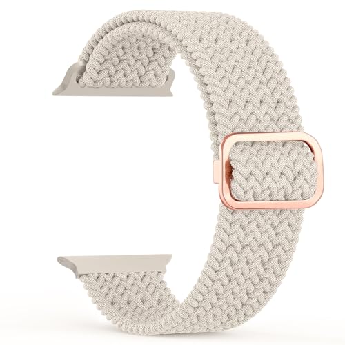 Tobfit Nylon Single Loop Woven Watch Strap Compatible with Apple Watch Series 8 7 6 5 4 3 2 1 SE 38 mm 42mm 40mm 44mm(Watch Not Included), Removable Sport Belt for Men and Women