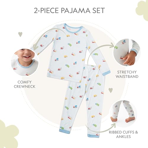 Toddler Pajamas – 95% Bamboo Viscose, 5% Spandex – Soft, Breathable Long-Sleeve Pajama Set for Kids, Sleepwear, Imported2