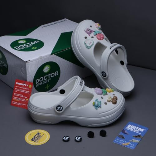 Image of DOCTOR EXTRA SOFT Women's Classic Charms Clogs /Sandals with Adjustable Back Strap for Adult | Comfortable & Light Weight | Stylish & Anti-Skid |Waterproof & Everyday Use Mules for Girls & Ladies D-511