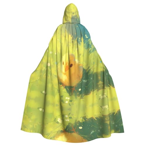 QAZWZML Capa con capucha estampada de pollitos de Halloween, Pascua, carnaval, capa de cosplay, baile de máscaras y fiesta temática.