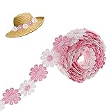 🌼【Perfekte Dekoration】Die Retro-Gänseblümchen-Spitze ist exquisit und charmant,die Ihrem Handwerk Vitalität und kreative Mode verleihen kann.Diese Häkelborte eignet sich hervorragend für das Einpacken von Geschenken, zum Scrapbooken, generell zum Basteln, Nähen und verzieren.