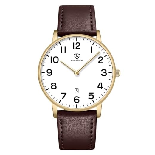 aswan watch Reloj Analógico de Cuarzo para Hombre con Correa de Cuero,Reloj Clásico y Elegante para Hombre con Esfera Ultrafina,Caja de 39MM,Indicador de Fecha