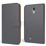 EAZY CASE Tasche kompatibel mit Samsung Galaxy S4 / S4 Neo Schutzhülle mit Standfunktion Klapphülle Bookstyle, Handytasche Handyhülle mit Magnetverschluss & Kartenfach, Kunstleder, Anthrazit
