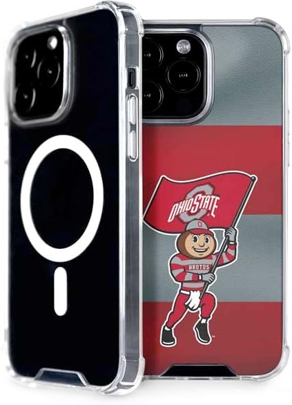 Skinit Phone Case Compatible with MagSafe iPhone 14 Pro Max - Officially Licensed Ohio State University OSU Buckeyes Flag Design