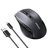 UGREEN ワイヤレス マウス 無線 Bluetooth&2.4GHz 静音マウス 6ボタン USB C 充電式 最大4000DPI 5段DPI調整可能 Windows PC Chromebookなどに対応 ブラック