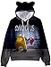 Chaos World 3D Pull Among US Fille Sweat à Capuche Oreilles de Chats Garçon(Côté, 2-3 Ans)