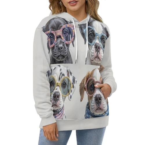 Sweat à capuche imprimé 3D chiens cadeau original mixte - 2