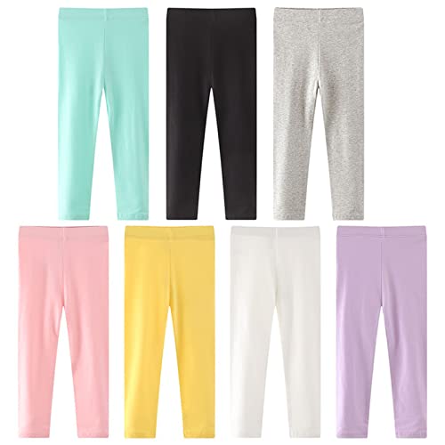 Girls Active Leggings Solid Color Full Length Pants Stretchy High Waist Sports Tight Pants Running4