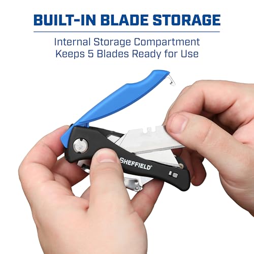 Image of Sheffield 12119 Utility Knife & 5 Utility Knife Blade Storage Compartment