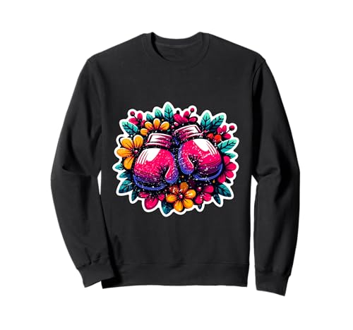 Damen Boxhandschuhe Floral Vintage Distressed Sweatshirt