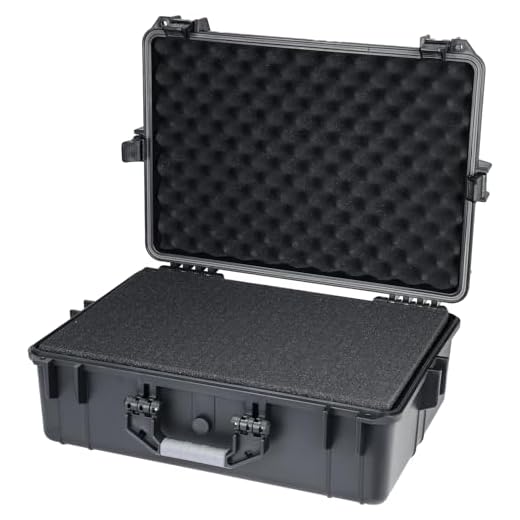HMF ODK100 Outdoor-Fotokoffer, Transportkoffer mit Rasterschaumstoff | 57 x 41,5 x 21,5 cm