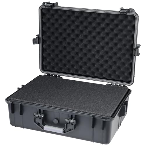 HMF ODK100 Outdoor-Fotokoffer, Transportkoffer mit Rasterschaumstoff | 57 x 41,5 x 21,5 cm