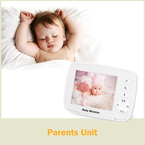 Monitor de bebê Com Vídeo, Monitoramento de Temperatura Integrado, Streaming de Música Sem Fio, Moni