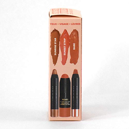 Nudestix Sunset Nudes 3-Piece Set: Blush Color In Sunset Strip, Eye Color In Sunrise Star, Color Lip + Cheek Balm In Babe #TOP28