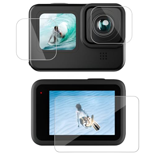 Image of Tempered Glass Screen Protector for GoPro Hero 12 / GoPro Hero 11 / GoPro Hero 10 / GoPro Hero 9 (3 P'cs Set) (Action Camera)