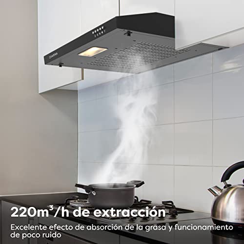 CIARRA-CBCB6903-Campanas-Extractoras-60cm-220mh-75W-3-Velocidades-de-Extraccion-Luz-LED-Extractor-Cocina-Evacuacion-al-Exterior-y-Recirculacion-con-Filtro-de-Carbon-CBCF001-Negro
