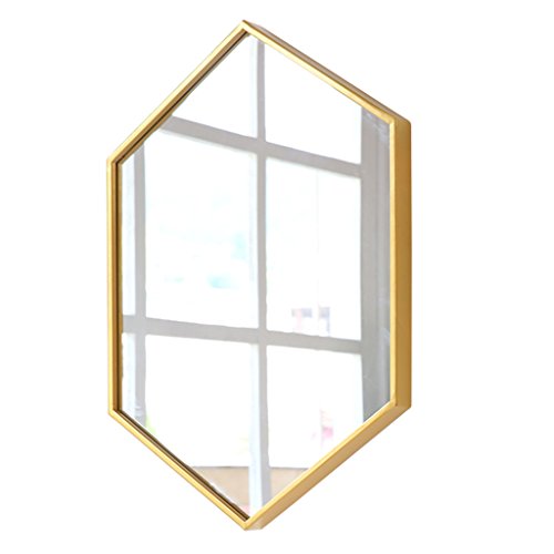 Ditudo Mirrors Mirror Bathroom Mirror, Wall-Mounted Makeup Mirror, Wall-Mounted Wrought Iron Mirror/Gold/40 * 60Cm #TOP8