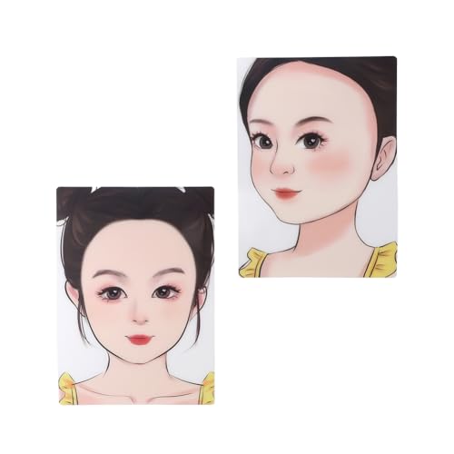 Lwuey Gesichtsbemalungs Übungsbrett, Gesichts Schminken Schablone Make Up Vorlagen Anfänger Trainingsblatt DIY Kunstvorlagen Zeichenübungen Wiederverwendbare Lernhilfe Face Painting Practice Board