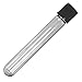 16x100mm Glass Test Tube, Screw Top, With Cap, Black (Pack 10) Karter Scientific 402F2