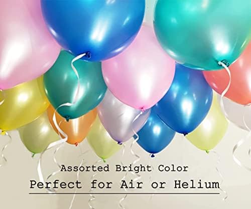 Craftsboys Balloons Pack of 60, Rainbow Set 12 Inch, Assorted Bright Colors, Made With Strong Multicolored Latex, For Helium Or Air Use. Kids Birthday Party Decoration Accessory (Assorted, 60pcs)