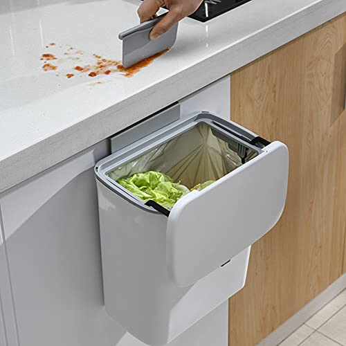 Caneca de compostaje de cocina colgante 9 L con tapa blanca miniatura 4