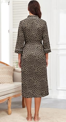 Image of PrinStory Womens Robe Long Knit Bathrobe Lightweight Soft Robes Ladies Bath Robe