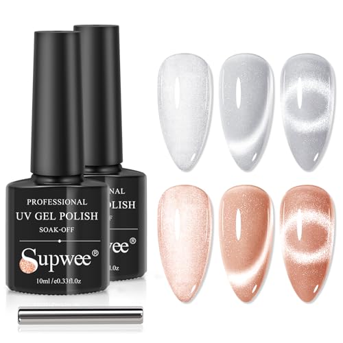 Esmalte de uñas gel efecto ojo de gato plateado nude 10ml miniatura 1