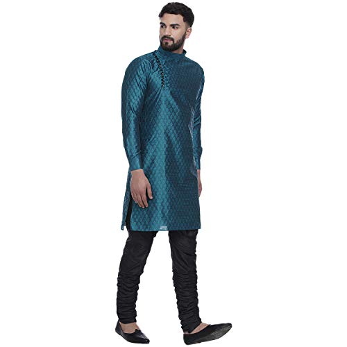 Image of Veera Paridhaan Men's Ethnic Jacquard Printed Long Straight Kurta