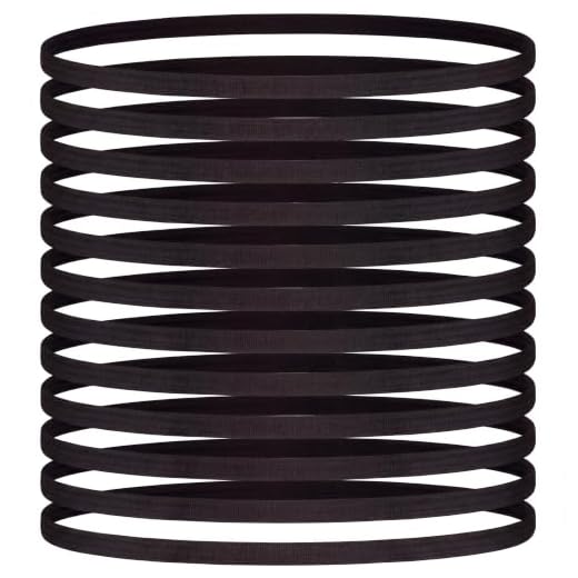 12 Pieces Thin Elastic Sports Headbands Skinny Athletic Hair Bands Yoga Head Band Sweatband for Exercise Yoga Workout Running Soccer, Black