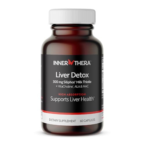 INNERTHERA Liver Detox with 360 mg Milk Thistle Supplement with Alpha Lipoic Acid, Choline and NAC, Supports Healthy Liver Function, 60 Veggie Caps