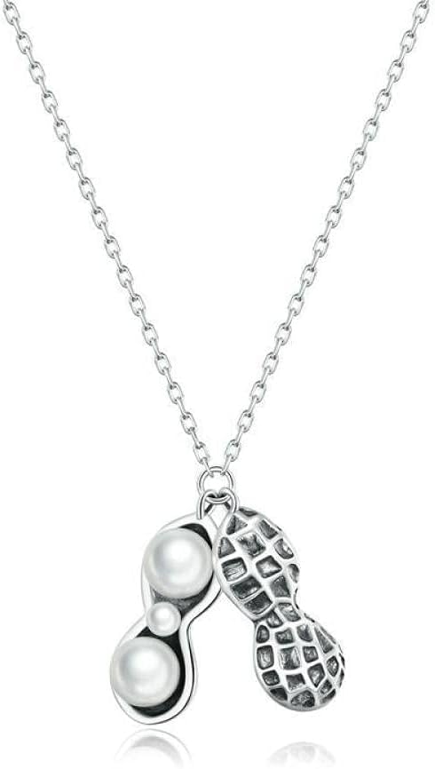 Collier Argent Sterling 925 Femmes pendentif perles tendance minimaliste