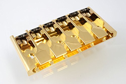 ABM 6-String Bridge Lock Saddle Gold Adj 3-1/4