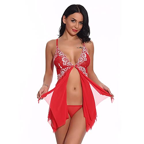 Mophghdj Dessous Sexy Set - Slip Damen Strapsen Dessous Set ReizwäSche Damenerotische Spitzen String Tanga UnregelmäßIger Hem NachtwäSche Sexy KostüMe Damen Erotisch