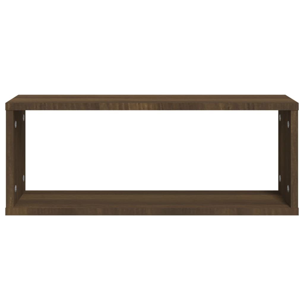 6 mensole cubiche da parete in rovere marrone, eleganti contenitori in legno ingegnerizzato, 60 x 15 x 23 cm, decorazione moderna per la casa e soluzione nizational per soggiorno, camera da letto o