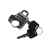 Rolle: Motorrad-Helmschloss Cyclist store Univesal Motorrad Helmschloss Motorrad Haken Set Aluminium Chrome/Schwarz Compatible for 7/8\