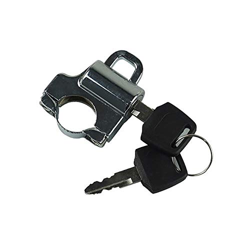 Univesal casco de la motocicleta bloqueo moto colgando gancho llaves conjunto aluminio cromo/negro para 7/8"22 mm manija barra accesorios CBFYKU (Color : Plata)