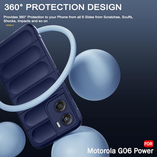 Image of TheGiftKart Liquid Silicon Back Cover Case for Motorola Moto G06 Power 5G | Shockproof Military Grade Protection | Micro-Fibre Cloth On Inner Side | Built-in Anti-Slip Grip Back Cover (TPU, Blue)